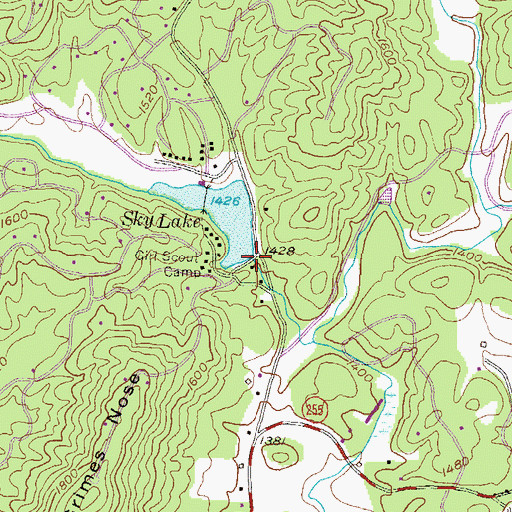 Topographic Map of Sky Lake Dam, GA