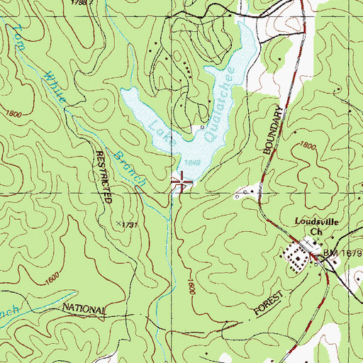 Topographic Map of Jellystone Dam, GA