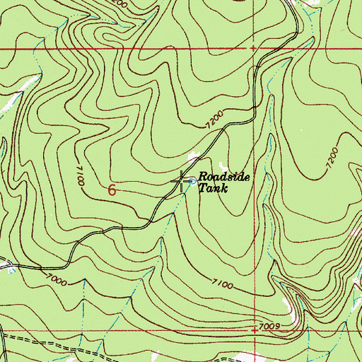 Topographic Map of Roadside Tank, AZ