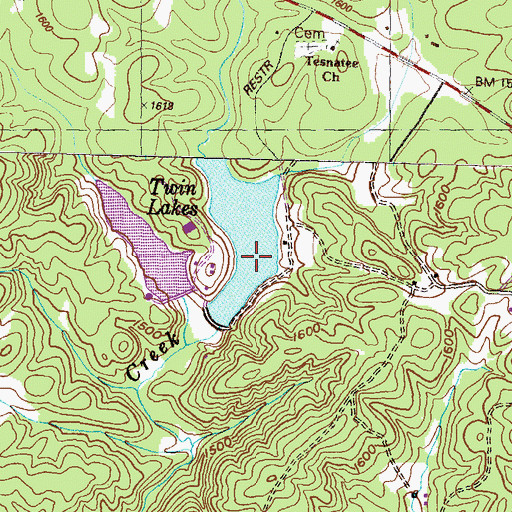 Topographic Map of Twin Lakes East, GA