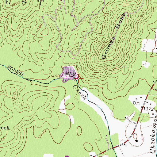 Topographic Map of Sautee Creek Watershed Number 13 Dam, GA