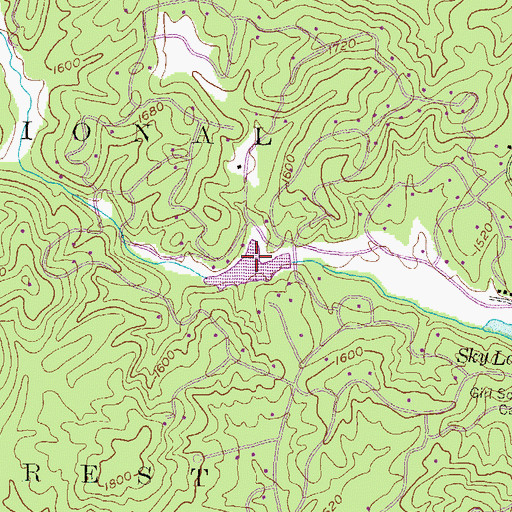 Topographic Map of Sautee Creek Watershed Number 12 Lake, GA