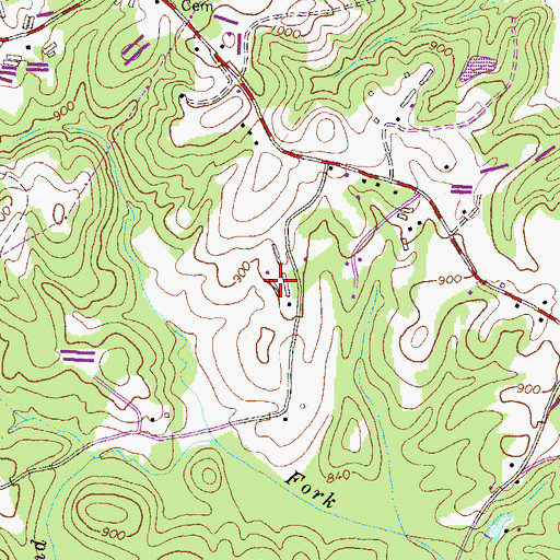 Topographic Map of Gilbert Dam, GA