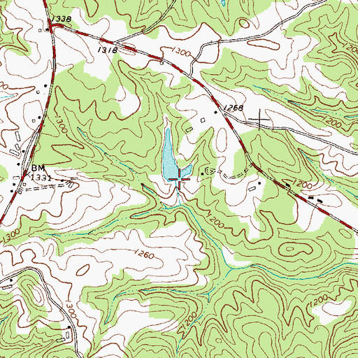 Topographic Map of Martins Lake Dam, GA