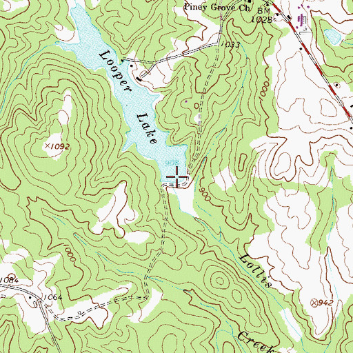 Topographic Map of Looper Lake Dam, GA