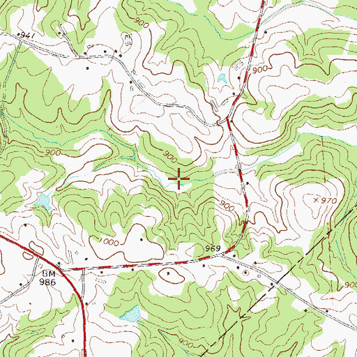 Topographic Map of Reservoir Nine, GA