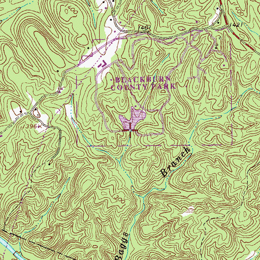Topographic Map of Blackburn State Park Lake Dam, GA