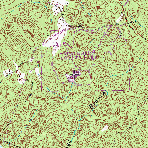 Topographic Map of Blackburn State Park Lake, GA