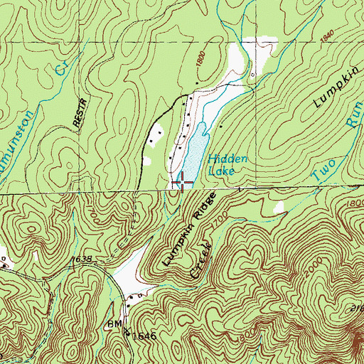 Topographic Map of Hidden Lake Dam, GA