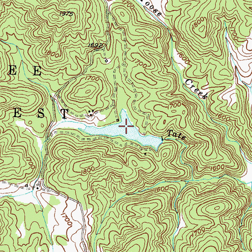 Topographic Map of Whitners Lake, GA