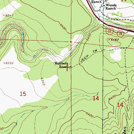 Topographic Map of Robbers Roost, AZ