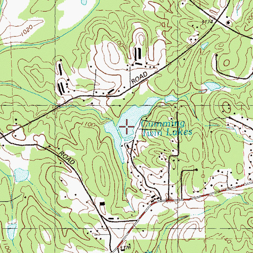Topographic Map of Cumming Twin Lake Number Two Dam, GA