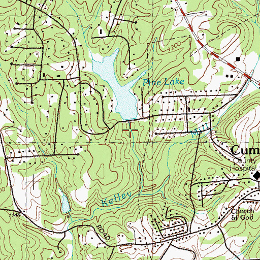 Topographic Map of Pine Lake Dam, GA