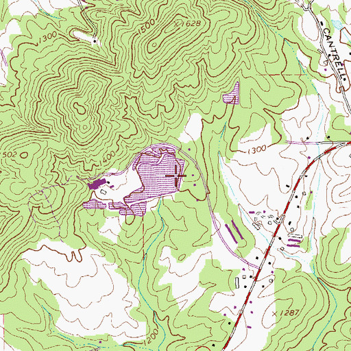Topographic Map of Rendering Plant Lake Dam, GA