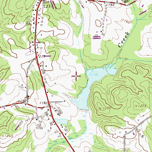 Topographic Map of Settingdown Creek Watershed Number 54 Dam, GA