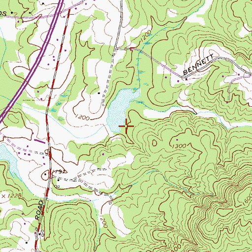 Topographic Map of Settingdown Creek Structure 59 Dam, GA