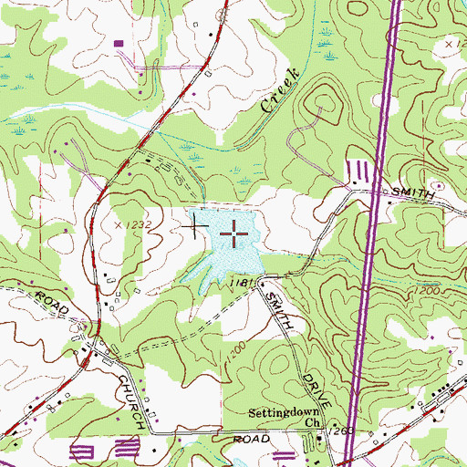 Topographic Map of Reservoir Six, GA
