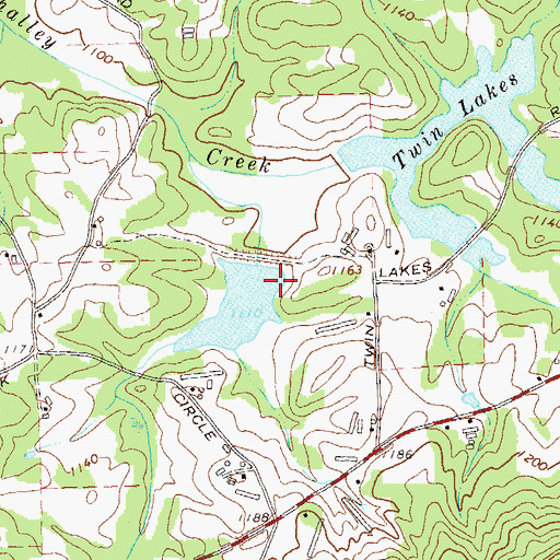 Topographic Map of Settingdown Creek Structure 15 Dam, GA