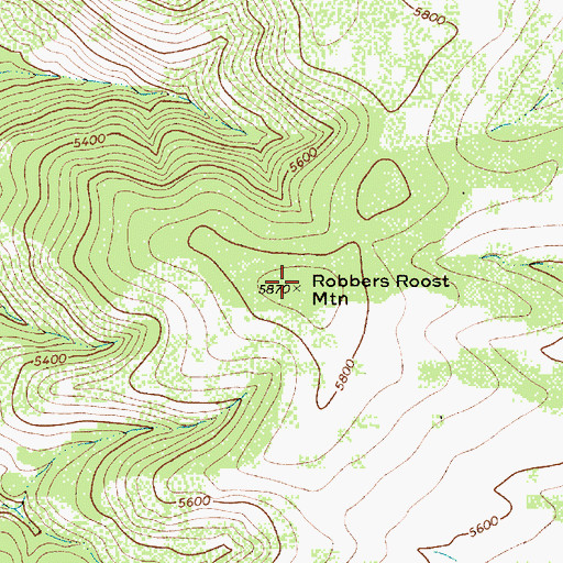 Topographic Map of Robbers Roost Mountain, AZ