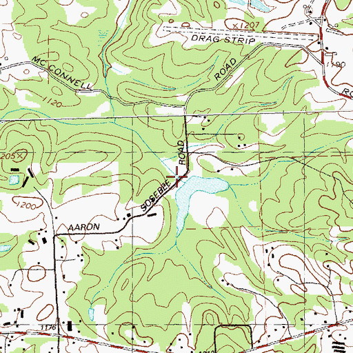 Topographic Map of Settingdown Creek Structure 30-B Dam, GA