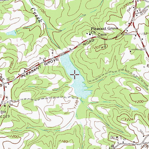 Topographic Map of Settingdown Creek Reservoir Number Two, GA