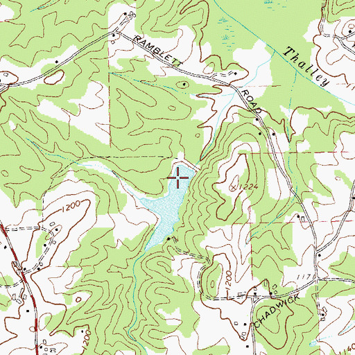 Topographic Map of Settingdown Creek Structure 16 Dam, GA