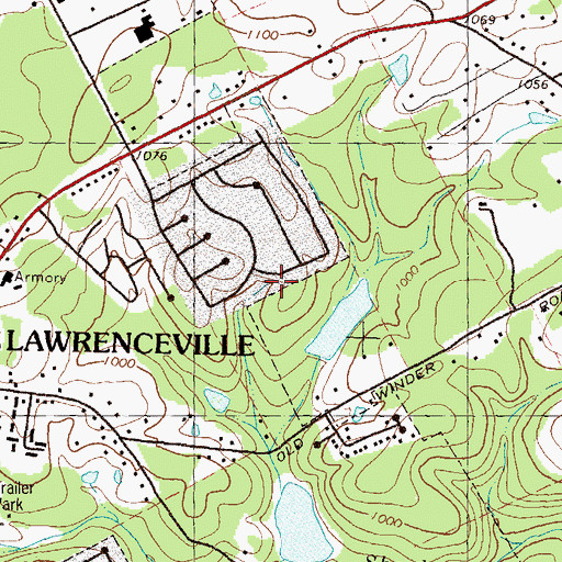 Topographic Map of Powell Lake, GA