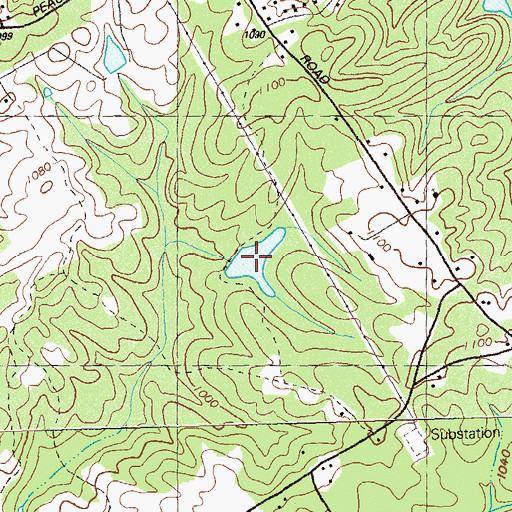 Topographic Map of Upper Rollins Ranch Lake, GA