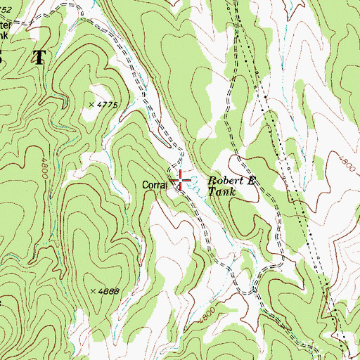 Topographic Map of Robert E Tank, AZ