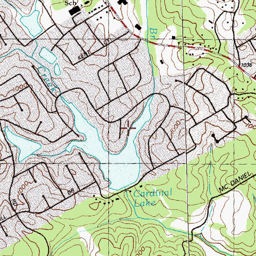 Topographic Map of Cardinal Lake Dam, GA