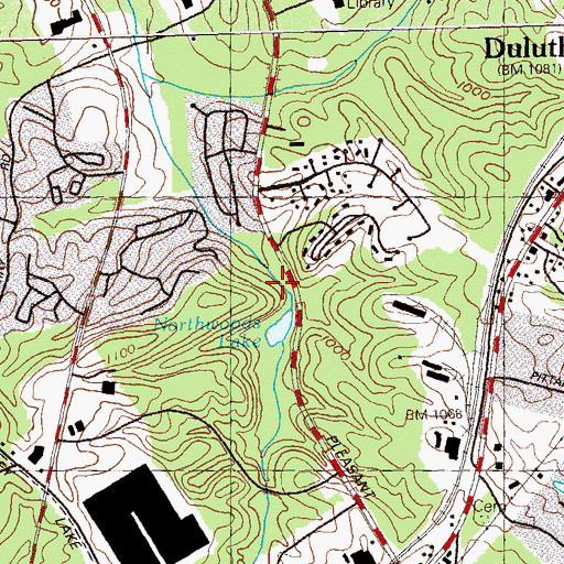 Topographic Map of L E Cooper Dam, GA