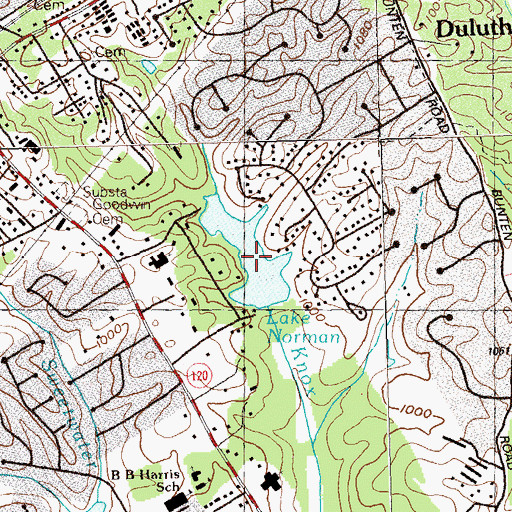 Topographic Map of Norman Lake, GA