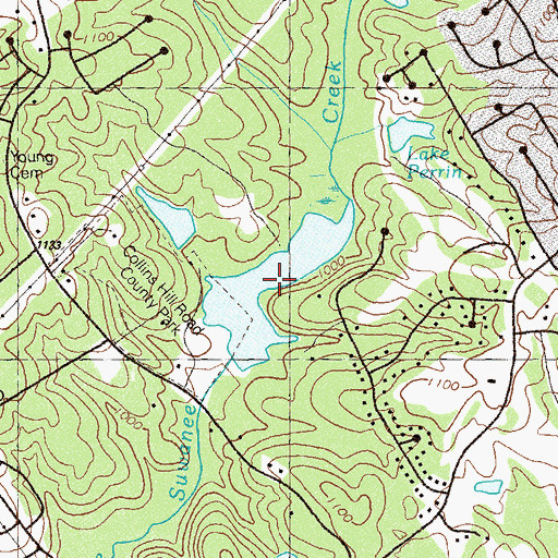 Topographic Map of Watershed Y17 Lake, GA