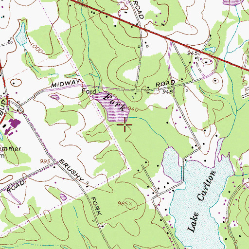 Topographic Map of Bushy Haynes Creek Watershed Structure Number 21 Dam, GA
