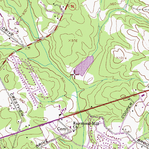 Topographic Map of Dew Dam 25, GA