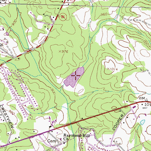 Topographic Map of Dew Lake, GA