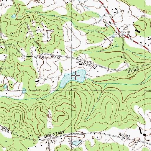 Topographic Map of Cruce Lake, GA