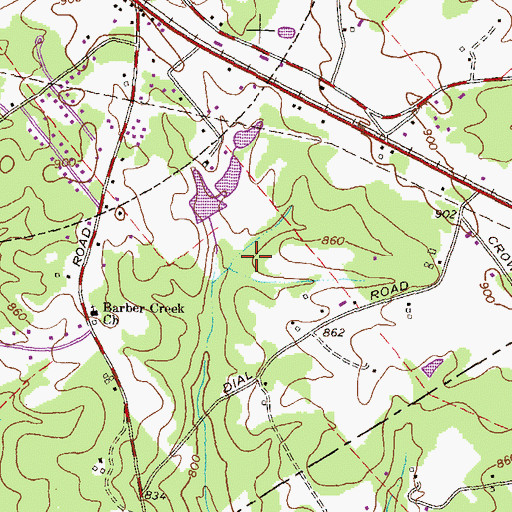 Topographic Map of Barber Creek Watershed Structure 25 Dam, GA