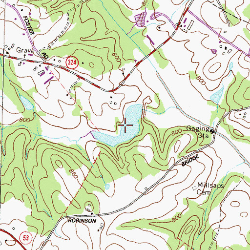Topographic Map of McLocklin Lake, GA