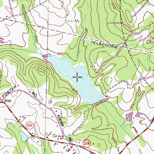 Topographic Map of Watershed Lake, GA
