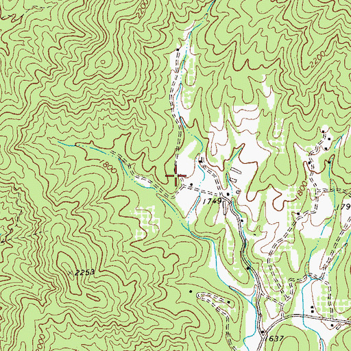 Topographic Map of Johnson Lake Dam, GA