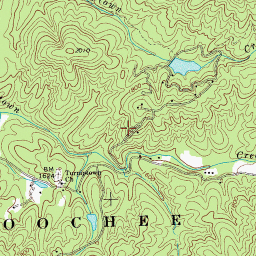 Topographic Map of Lake Yanu Dam, GA