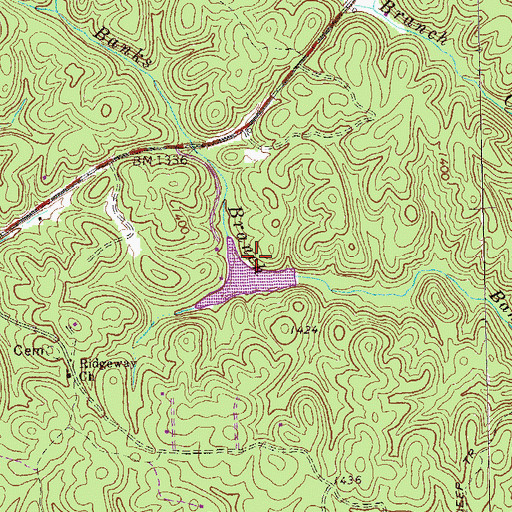 Topographic Map of Miller-Grindley Pond Dam, GA