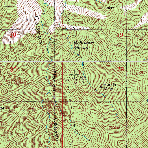 Topographic Map of Robinson Spring, AZ