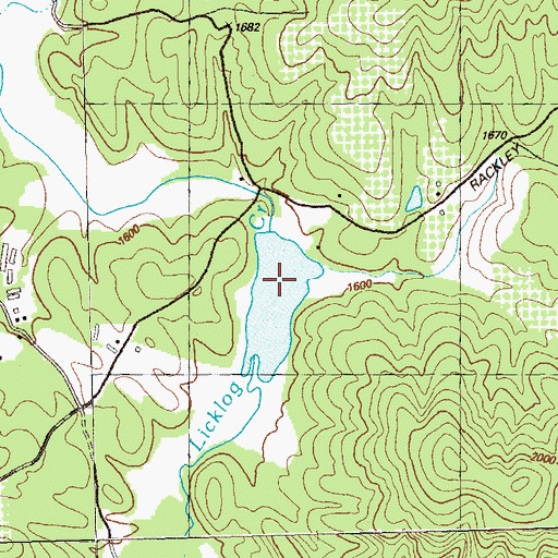 Topographic Map of Postell Lake, GA