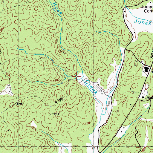 Topographic Map of Ellijay Watershed Dam Number Two, GA