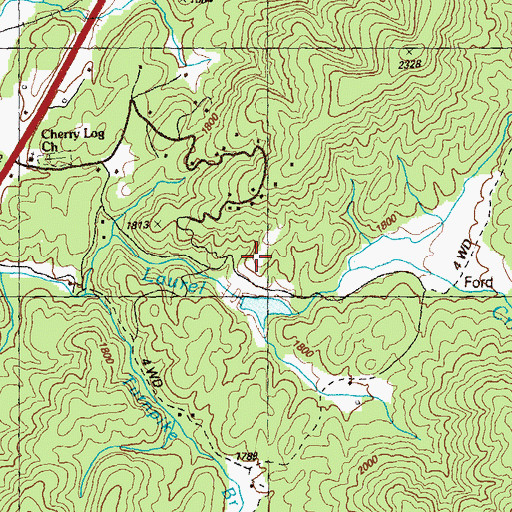 Topographic Map of Laurel Creek Lake, GA