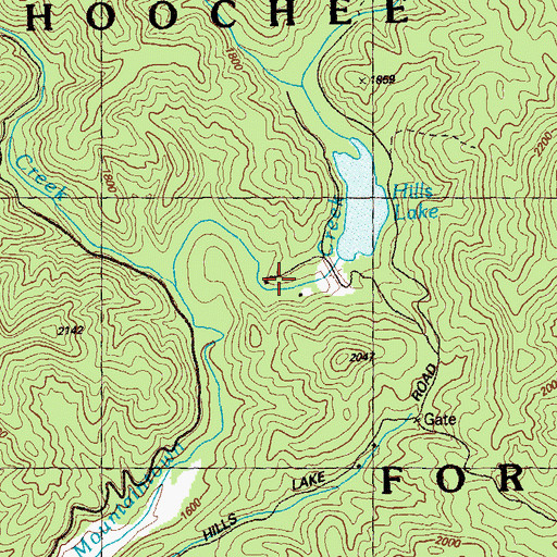 Topographic Map of Hill Lake, GA