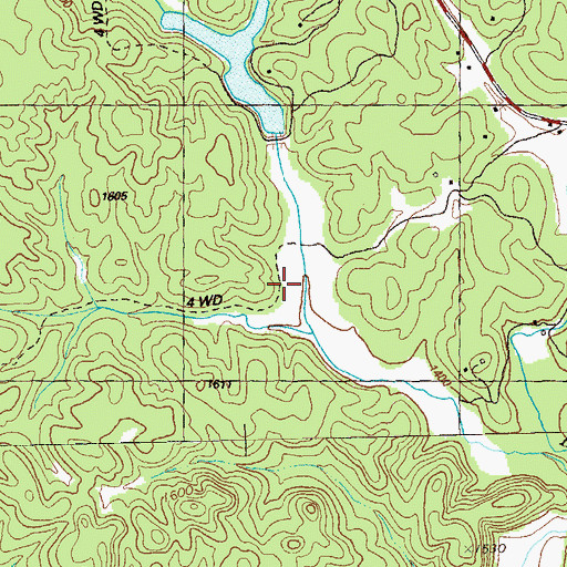 Topographic Map of Mountaintown Creek Watershed Dam Number Three, GA