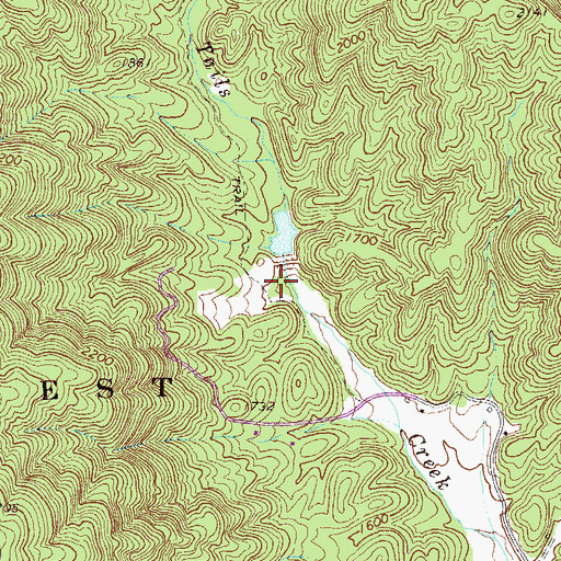 Topographic Map of Mountaintown Creek Watershed Dam Number Four, GA